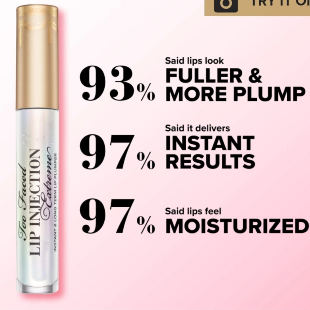 NIB Too Faced Lip Injection Plumping Lip Gloss Travel Size 0.05oz - Picture 6 of 7